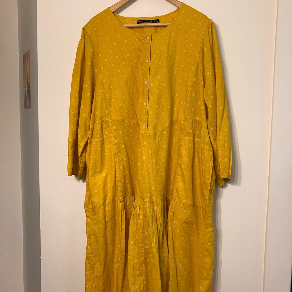 Gudrun Sjoden Yellow Button-Down Dress